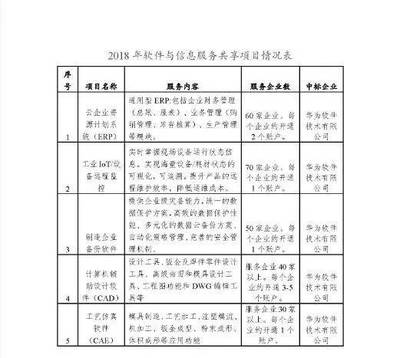 关于组织实施2018年软件与信息服务共享项目的通知（计算机系统服务领域）